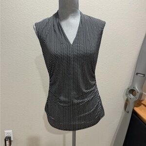 Vince Camuto Black and White Patterned Blouse
